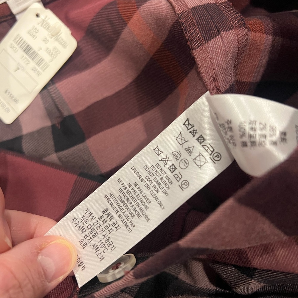 Burberry Burgundy Plaid Mini Skirt Size 7 - Picture 5 of 5